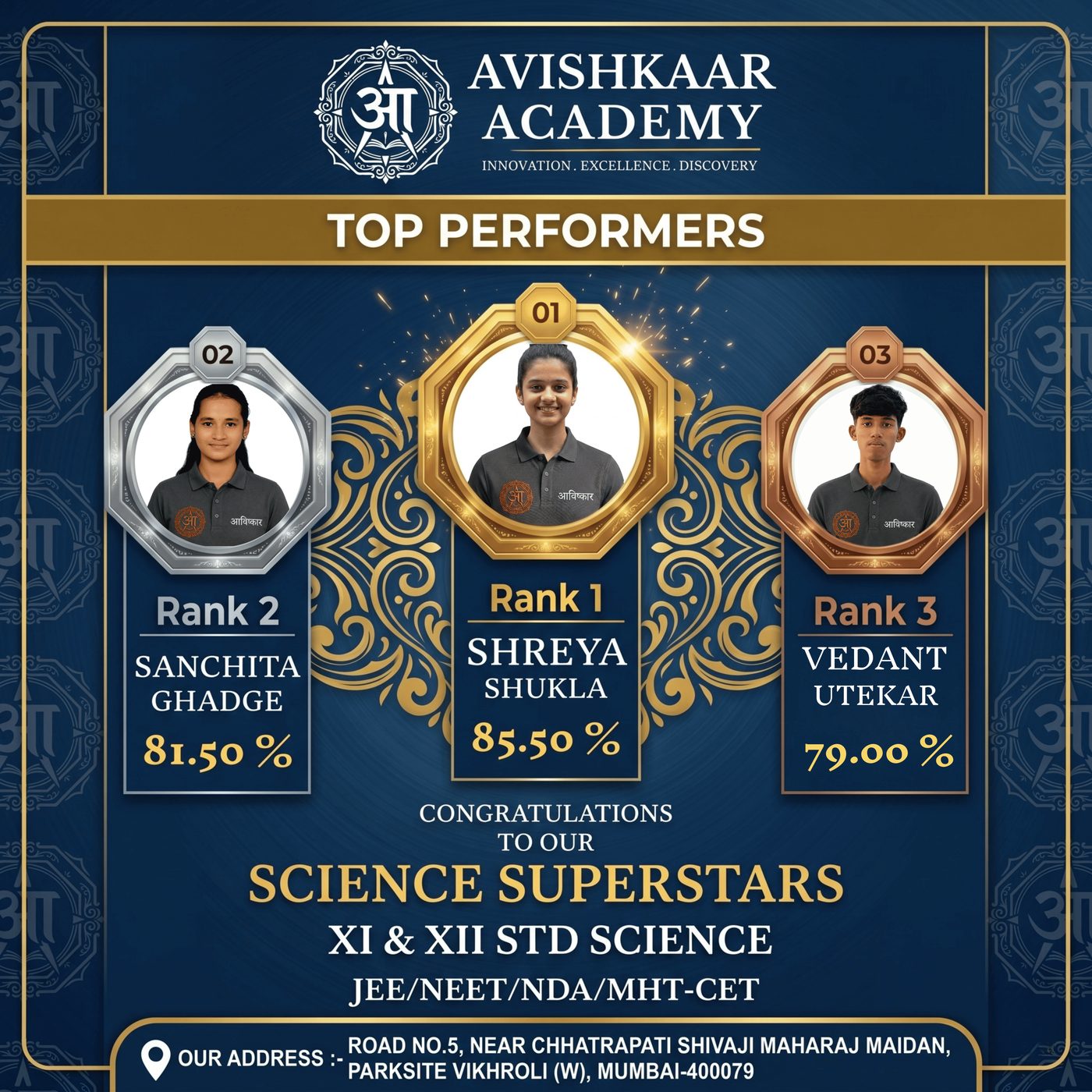 Science toppers felicitation